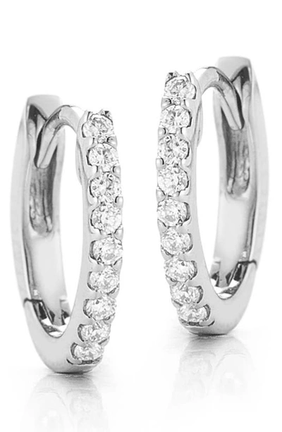 Dana Rebecca Designs Diamond Huggie Hoop Earrings In White Gold/diamond
