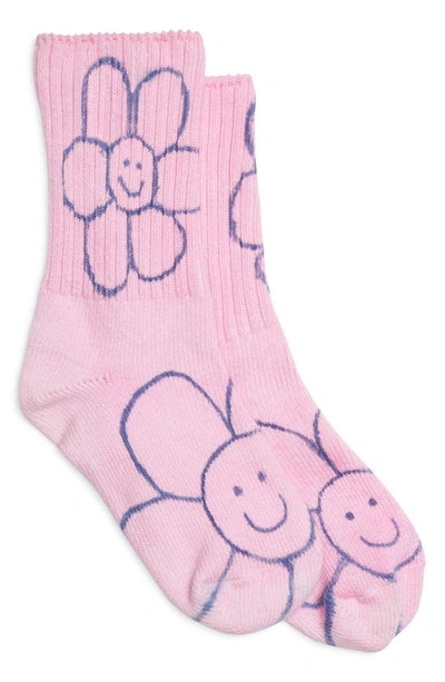 Collina Strada Happy Flowers Socks In Pink Happy Flowers