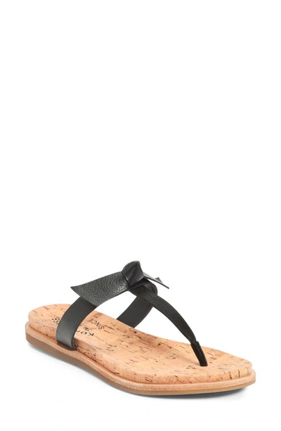 Kork-easer T-strap Sandal In Black Leather