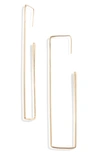 Open Edit Rectangular Hoop Earrings In Gold