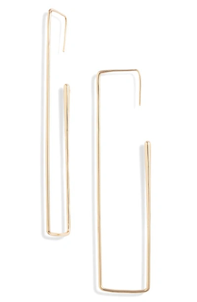 Open Edit Rectangular Hoop Earrings In Gold