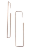 Open Edit Rectangular Hoop Earrings In Rose Gold