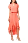 1.state Wildlfower Bouquet High/low Dress In Cameo Coral