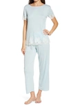 Natori Luxe Shangri-la Pajamas In Ht. Delphinium