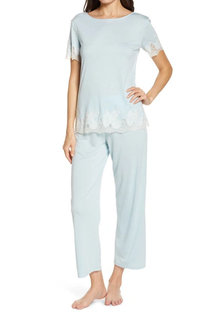 Natori Luxe Shangri-la Pajamas In Ht. Delphinium