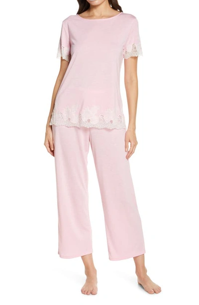 Natori Luxe Shangri-la Pajamas In Ht. Rose Bloom