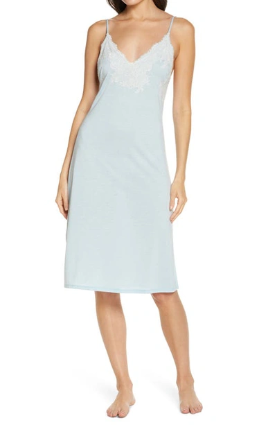 Natori Luxe Shangri-la Nightgown In Ht. Delphinium