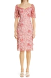 MARCHESA NOTTE FLORAL EMBROIDERY COCKTAIL DRESS,N45C2388