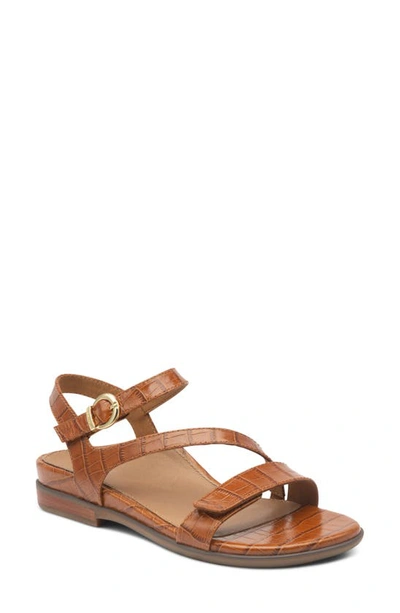 Aetrex Tia Sandal In Cognac Leather