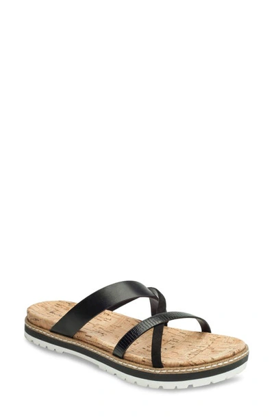Me Too Fallen Platform Sandal In Black Faux Leather