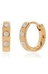 Monica Vinader Fiji Diamond Huggie Hoop Earrings In Yellow Gold