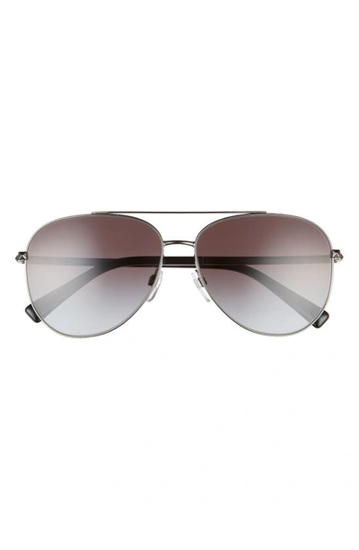 Valentino 60mm Aviator Sunglasses In Gunmetal/ Black Gradient