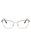 Prada 54mm Cat Eye Optical Glasses In Matte Pink