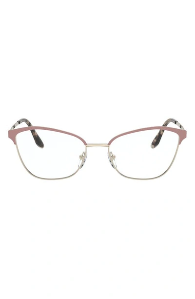 Prada 54mm Cat Eye Optical Glasses In Matte Pink