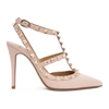 VALENTINO GARAVANI PINK ROCKSTUD CAGE HEELS