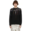 MARCELO BURLON COUNTY OF MILAN BLACK EMBROIDERED WINGS SWEATER