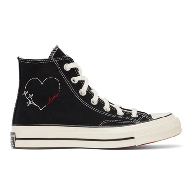 Converse Black 'made With Love' Chuck 70 Hi Trainers