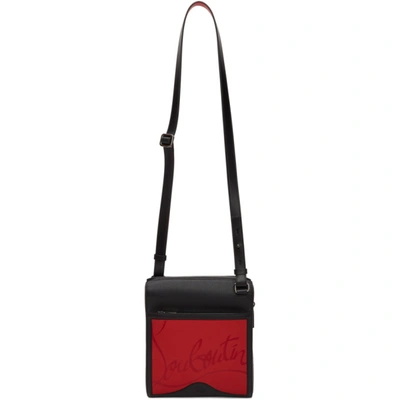 Christian Louboutin Black & Red Medium Benech Reporter Bag In H734 Loubi/