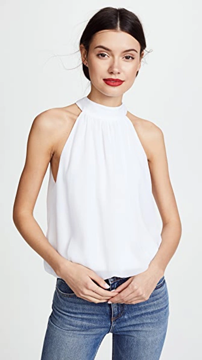 Alice And Olivia Maris Gathered Halter Top In White