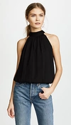 Alice And Olivia Maris Halter-neck Gathered Top In Black