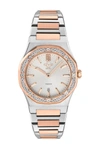 Gevril Gv2 Women's Palmanova Two-tone Stainless Steel And Ion Plating Swiss Quartz Bracelet Watch 33mm In Two Toned Ss-iprg