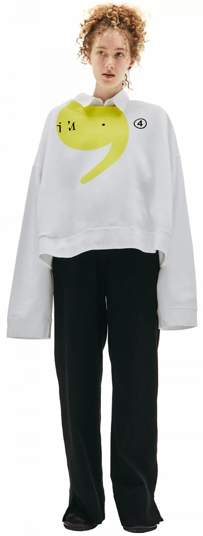 Maison Margiela Apostrophe Logo-print Sweatshirt In White