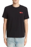 Comme Des Garçons Play Twin Hearts Slim Fit Jersey T-shirt In Black/ Black