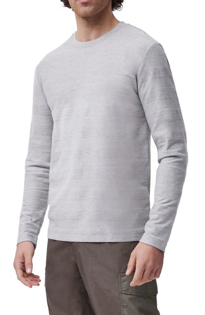 French Connection Textured Stripe Long Sleeve T-shirt In Light Grey Melange