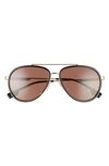 Burberry 59mm Aviator Sunglasses In Gold/ Dark Brown