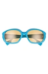 Burberry 56mm Oval Sunglasses In Blue/ Orange