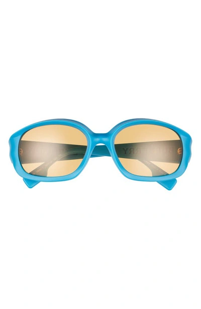 Burberry 56mm Oval Sunglasses In Blue/ Orange