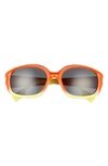 Burberry 56mm Oval Sunglasses In Orange/yellow/ Grey