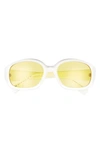 Burberry 56mm Oval Sunglasses In White/ Yellow