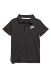 Nike Dri-fit Little Kids' Polo In Black Heather