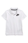 Nike Kids' Dri-fit Polo In W1x- White/black