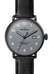 SHINOLA THE CANFIELD LEATHER STRAP WATCH, 43MM,S0120001938