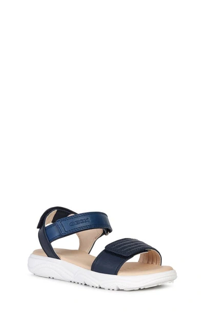 Geox Girl's Faux-leather Sport Sandals, Toddler/kids In Navy