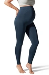 Blanqi Everyday Maternity Belly Support Leggings In Medium Blue