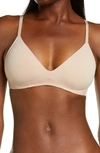 On Gossamer Sleek & Lace Wire-free Bra In Champagne