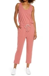 Zella Gwen Sleeveless Knit Romper In Pink Mauve