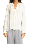 Vince Poet Popover Long Sleeve Blouse In Pampas