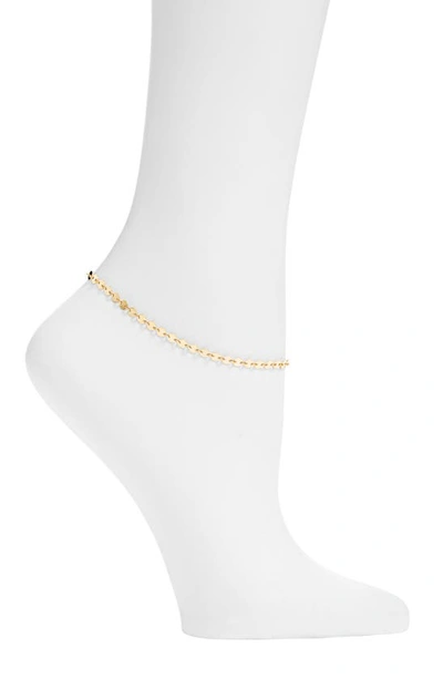 Nashelle Disco Chain Anklet In 14k Gold Fill Pearl