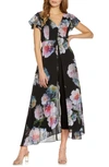 ADRIANNA PAPELL FLORAL OVERLAY MAXI JUMPSUIT,AP1D104440