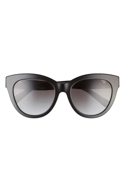 Valentino 54mm Cat Eye Sunglasses In Black/ Gradient Black