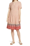 Beachlunchlounge Coley Print Tiered Shift Dress In Apricot