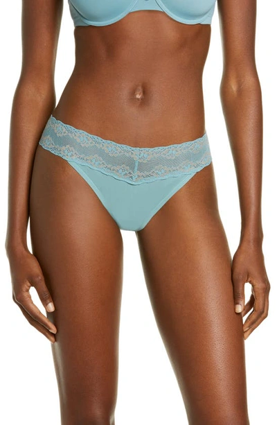 Natori Bliss Perfection Thong In Ocean Breeze / Chaise Mauve
