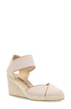 Anne Klein Zoey Womens Canvas Ankle Strap Espadrille Heels In Natural