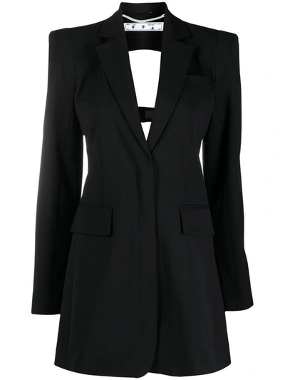 Off-white Cut-out Detail Blazer In Black