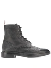 THOM BROWNE THOM BROWNE WOMEN'S BLACK LEATHER ANKLE BOOTS,FFB018B00198001 36