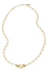 Adornia Lock Paper Clip Chain Necklace Gold In Gold
